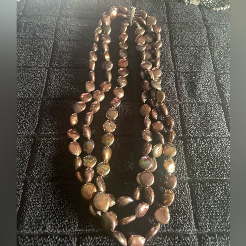 Elegant Brown Pearl Necklace